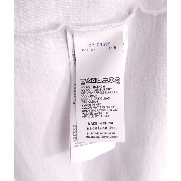 Sacai Get Lifted Long Sleeve T-Shirt 3 L Mens White Logo New RARE - Picture 11 of 13